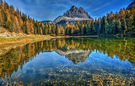 Wallpaper Autumn Forest Mountains Lake Reflection Italy Italy