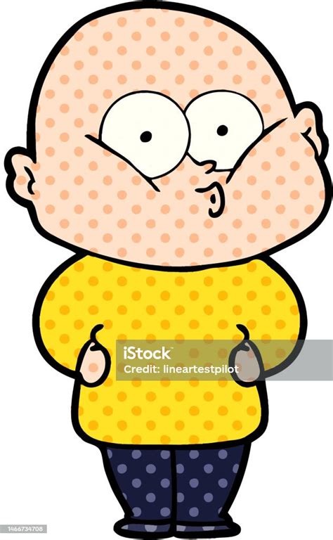 Cartoon Bald Man Staring Stock Illustration Download Image Now