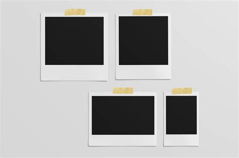 Polaroid Mockup 4 Sizes By Graphiccrew