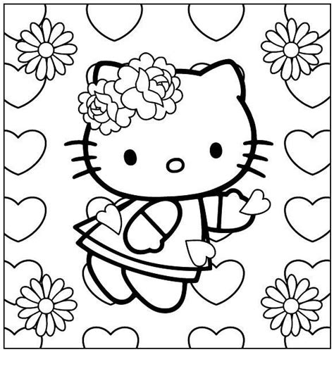 I have download Hello Kitty Wearing A Ribbon Flower Coloring Page