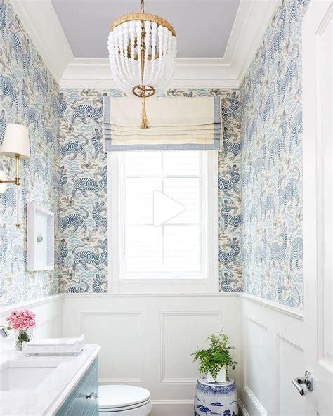 bathroom with wallpaper | Home decor, House interior, Home decor