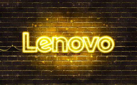 Download Wallpapers Lenovo Yellow Logo 4k Yellow
