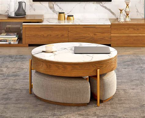 Here are the best coffee table ottomans to enhance a living room design scheme. This Amazing Rising Coffee Table Has 3 Integrated Ottomans ...