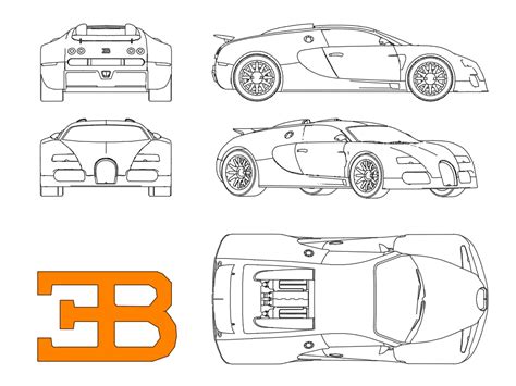 Bugatti Veyron Car In Autocad Cad Download 80132 Kb Bibliocad