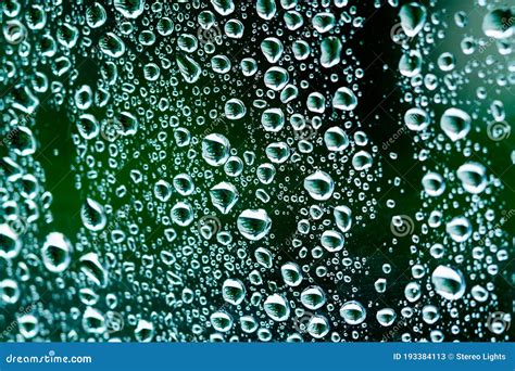 Macro Raindrops Vapor On Window Glass Rain Drops On Window Glasses