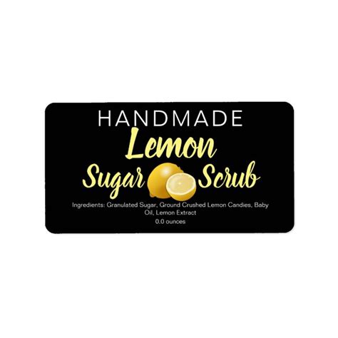 Lemon Sugar Scrub Handmade Diy Modern Labels