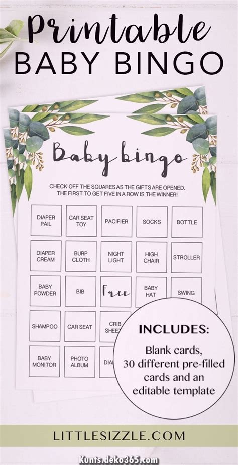 (1) baby shower 5 x 7 png und jpg 2. Greenery Kleinkind Shower Kleinkind-Bingo-Spiele | Baby ...