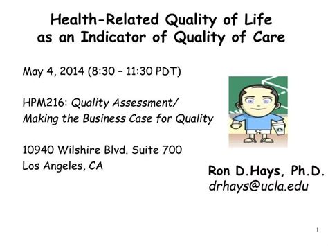 Ppt Health Related Quality Of Life As An Indicator Of Quality Of Care