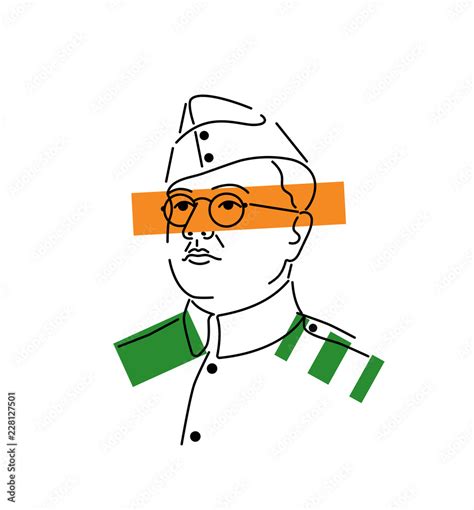 Indian National Hero Vector Typography Or Logo Design Illustration Of Tricolor India Background