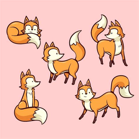 Free Vector Hand Drawn Fox Collection