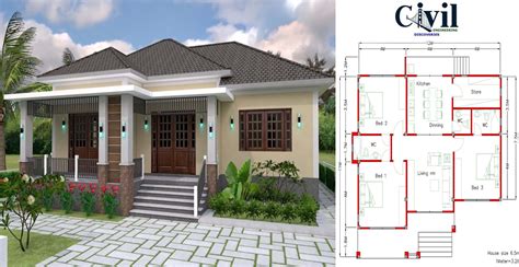 House Plans 12x11m With Full Plan 3 Beds Engineering Discoveries