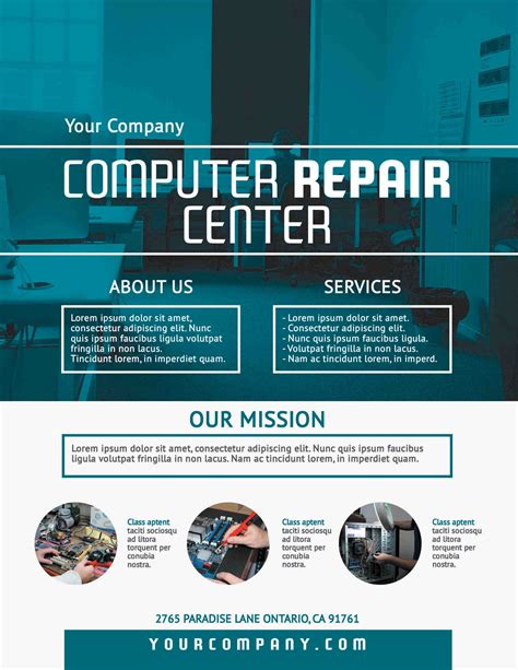 Computer Repair Center Business Flyers