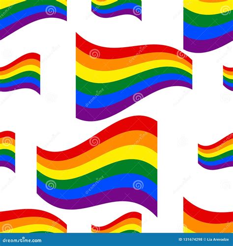 Seamless Pattern With Lgbt Rainbow Flag Celebrating Gay People Rights Same Sex Love Pride