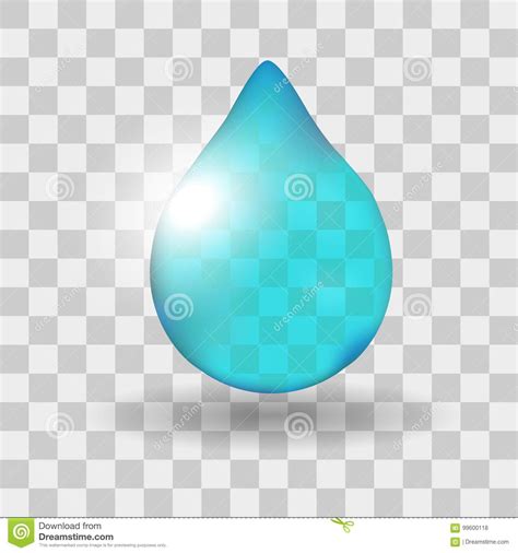 Realistic Single Water Drop Stock Vector Illustration Of Rain