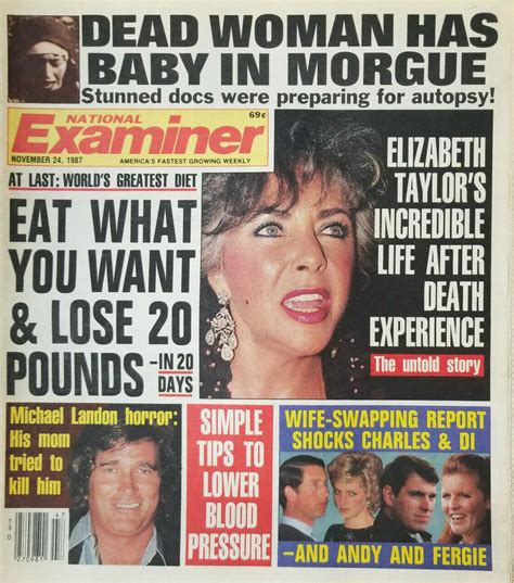 National Examiner Nov 24 1987 Fergie And Diana Michael Landon Sarah Ferguson Fergie Fast