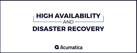 High Availability And Disaster Recovery Does Your Erp Implementation