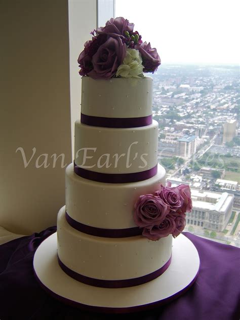 Van Earls Cakes Purple Rose Theme Wedding Cake