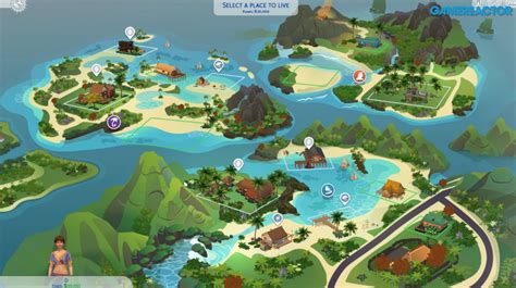 The Sims 4 Island Living World Map Icon And Lot Sizes Simsvip The