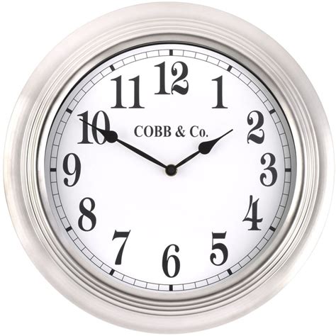Buy Cobb And Co Stainless Steel Wall Clock Silver Numbers 38cm Oh Clocks