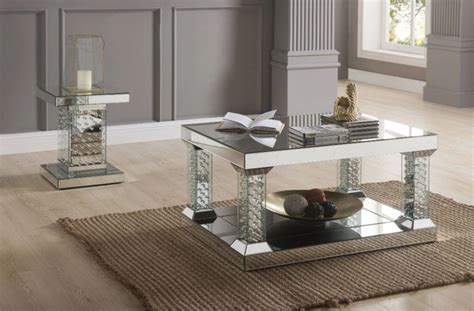 Custom live edge and resin coffee table quotes. Acme Nysa Mirrored Glass Finish 3 Piece Coffee Table Set ...