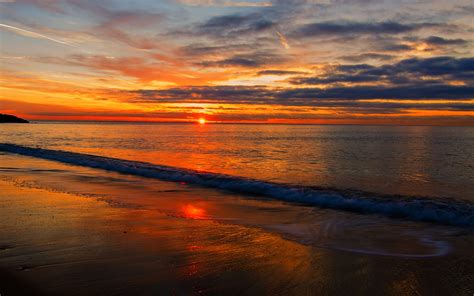 Wallpaper Sea Beach Sunset Sky Sand 2560x1600 Wallhaven
