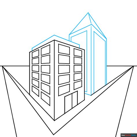 How To Draw An Easy City In Two Point Perspective Really Easy Drawing