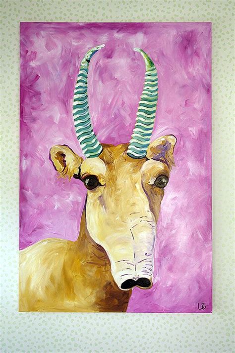 Saiga Painting Siberian Antelope Art 24x36 Weird Animal Painting Sasha