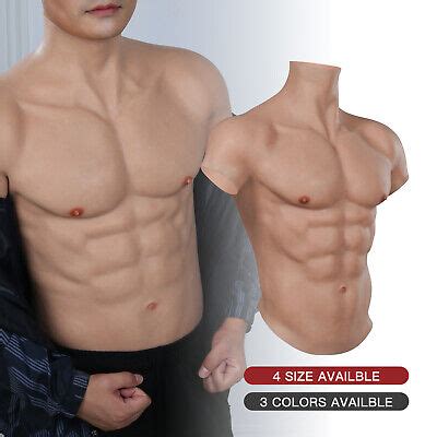 REALISTIC SILICONE MAN Muscle Chest Abdominal Simulation Vest Suit For
