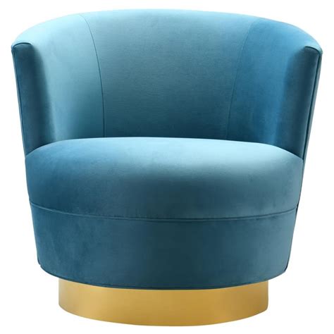 Invite your friends and family to diner and enjoy our comfortable upholstered dining chair. Emilia Hollywood Regency Blue Velvet Upholstered Swivel Chair