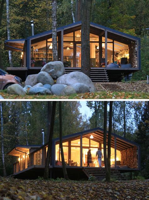 This Rustic Modern House In The Forest Was Designed For A