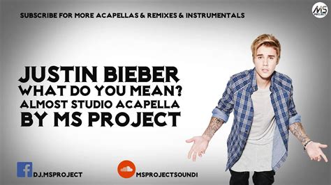 If they don't have vanilla, how about chocolate? Justin Bieber - What Do You Mean? (Official Acapella ...