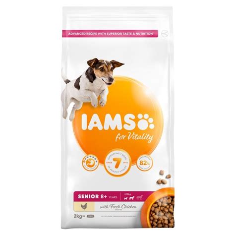 Iams, one of the oldest and most popular pet food manufacturers on the market, has been making a variety of affordable nutritious and delicious dog foods for decades. Iams Vitality Senior Small/Medium Breed Dog Food Chicken ...