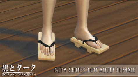 Ts4 Geta Shoes For Af Noir And Dark Sims Sims 4 Sims Sims 4 Anime