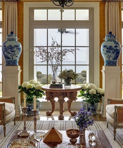 Beautiful Chinoiserie Porcelains In This Living Room Contemporary