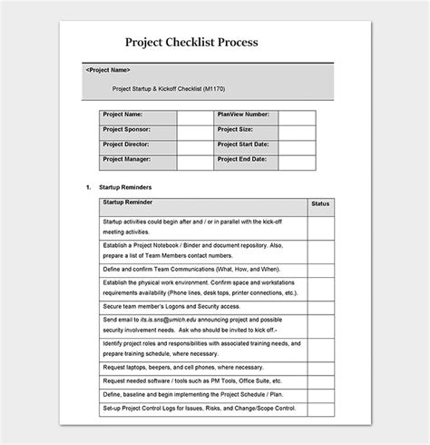 Process Checklist Template Editable Checklists Excel Word Pdf Hot