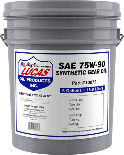 Lucas Synthetic Gear Oil 75w 90 5 Gallon 10072 Oreilly Auto Parts