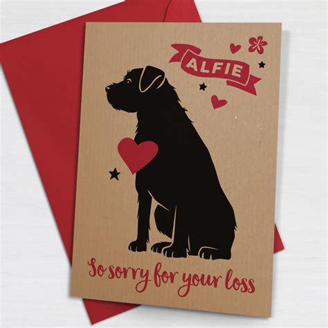 Personalised Dog Loss Pet Sympathy Card Dog Sympathy Card Pet