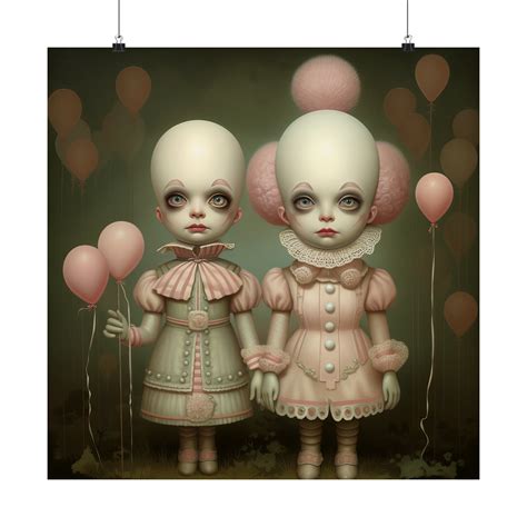 Carnival Whispers: A Tonalistic Clownpunk Matte Poster - Etsy | Etsy