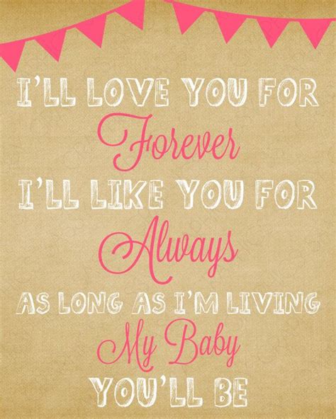 I hope you liked the above content about the love you forever quotes for him and her. I'll Love You Forever Quote Print Art Burlap by ...