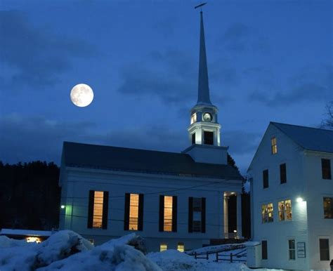 Stowe Vermont Photo Print Church Winter Free Shipping Etsy