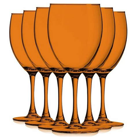 Orange 10 Oz Nuance Full Accent Wine Glasses Set Of 6 By Tabletop King Additional Vibrant