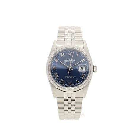 Rolex watches are crafted from the finest raw materials and assembled with scrupulous a proud member of the worldwide network of official rolex retailers, swee cheong. Rolex Datejust 16620 - Mens Second Hand Watch - Blue Roman ...