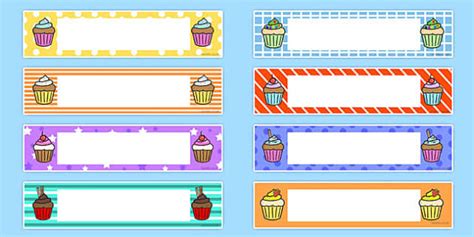Cupcake Themed Editable Gratnells Tray Labels Twinkl