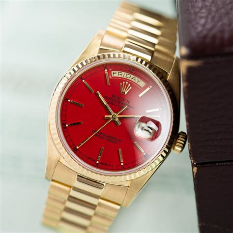 Rolex Day Date 18038 Red Stella Amsterdam Vintage Watches