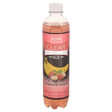 Clear American Ice Sparkling Water Beverage Strawberry Banana 17 Oz