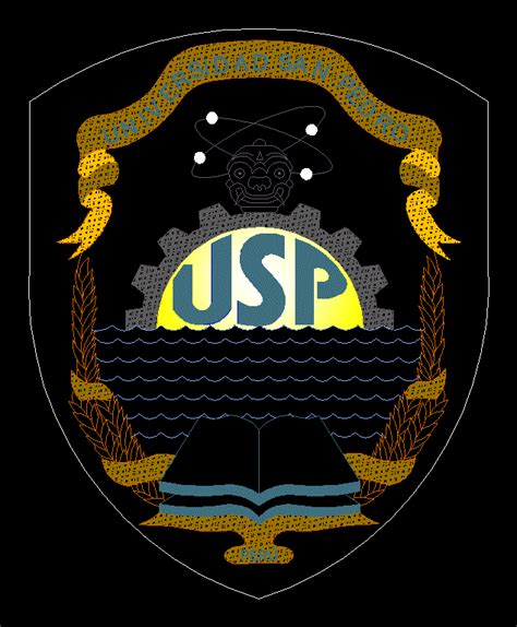 San Pedro University Logo In Colors In Autocad Cad Library