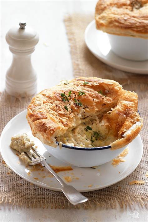 Chicken, leek and mushroom pies