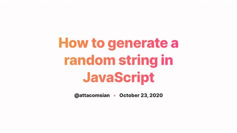 45 Javascript Generate Random String Javascript Nerd Answer