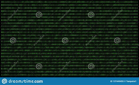 01 Or Binary Numbers On The Computer Screen On Black Monitor Background