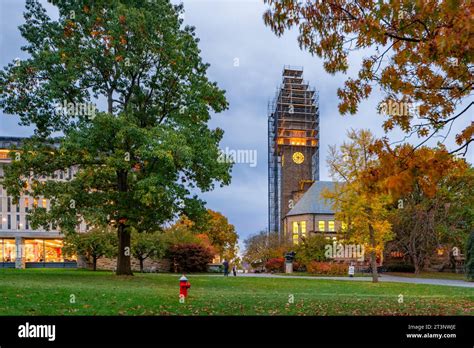 Ithaca New York Us October 25 2023 Night Photo Of Mcgraw Clock